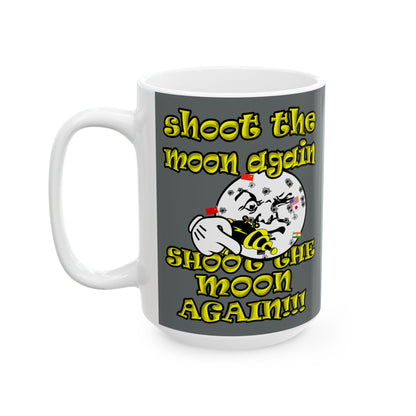 shoot the moon again - White Mug (dark grey)