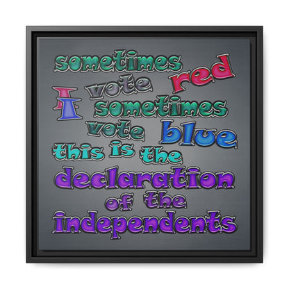 declaration of the independents - framed canvas art (grey-light grey)