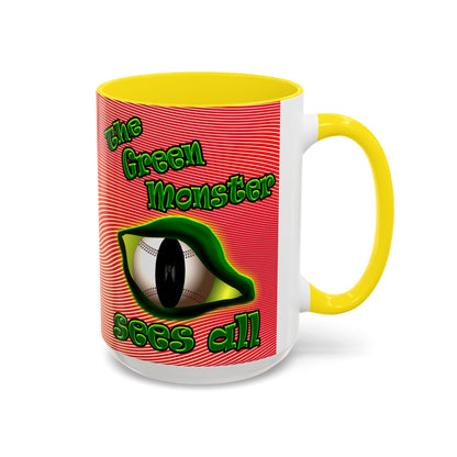 green monster - Accent Mug (yellow-orange wave)
