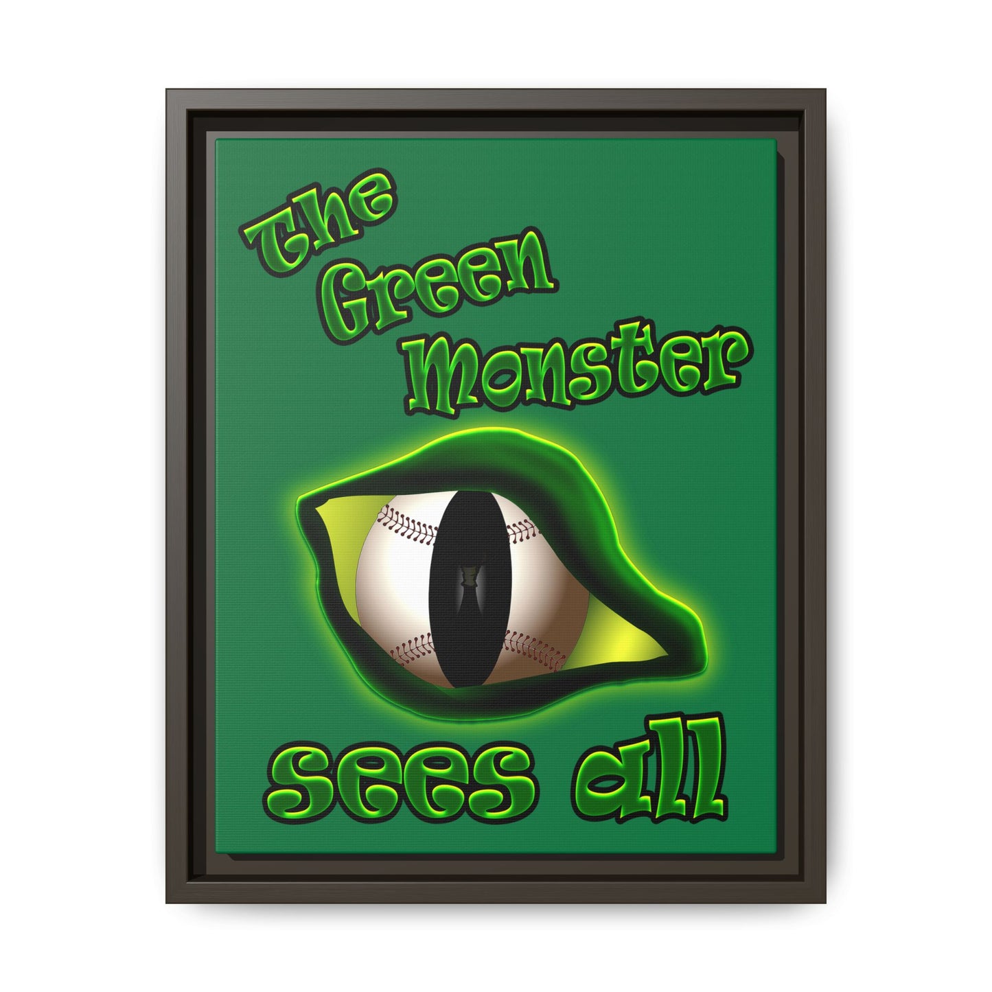 green monster - framed canvas art (dark green)