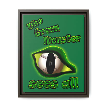 green monster - framed canvas art (dark green)