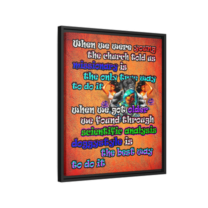 doggystyle - framed canvas art (burnt orange)