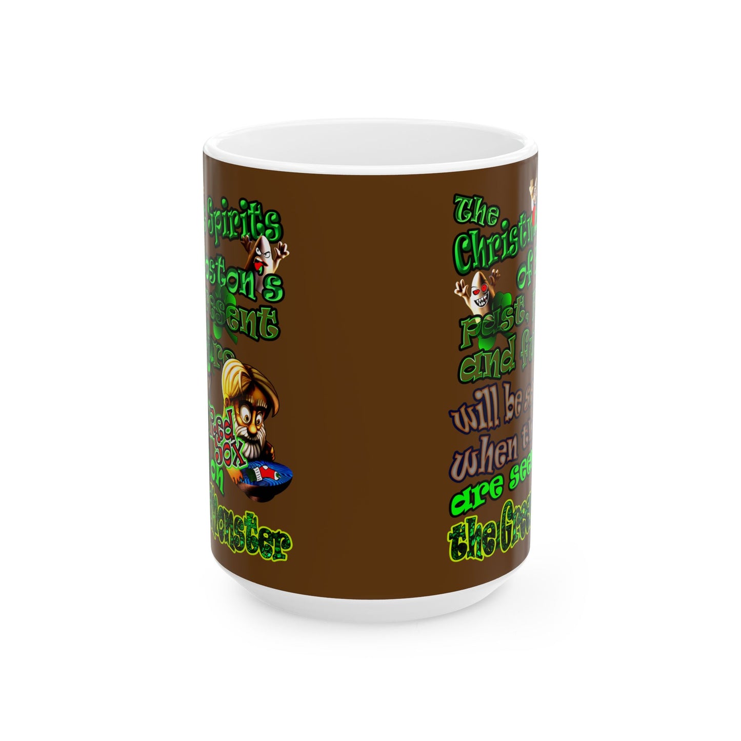 christmas spirits of boston - White Mug (brown)
