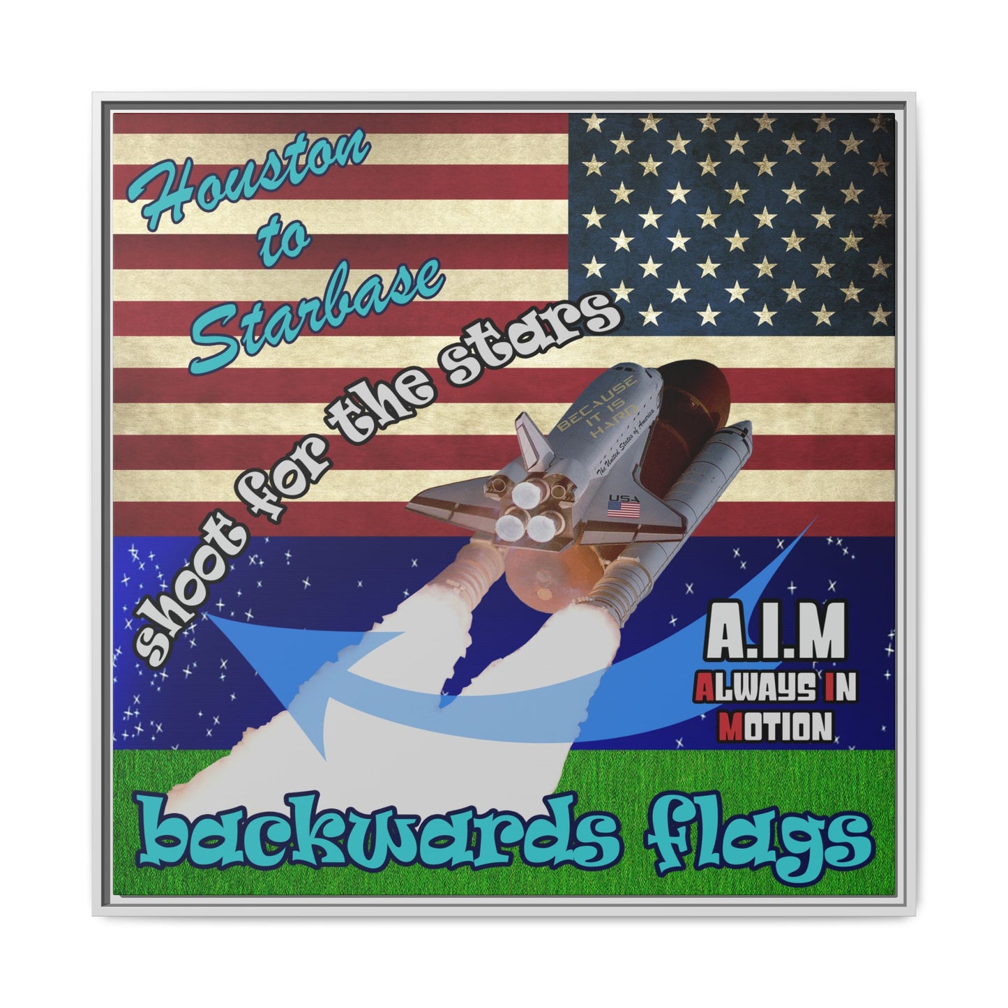 shoot for the stars - framed canvas art ('snoops' background)