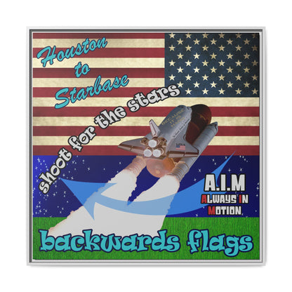 shoot for the stars - framed canvas art ('snoops' background)