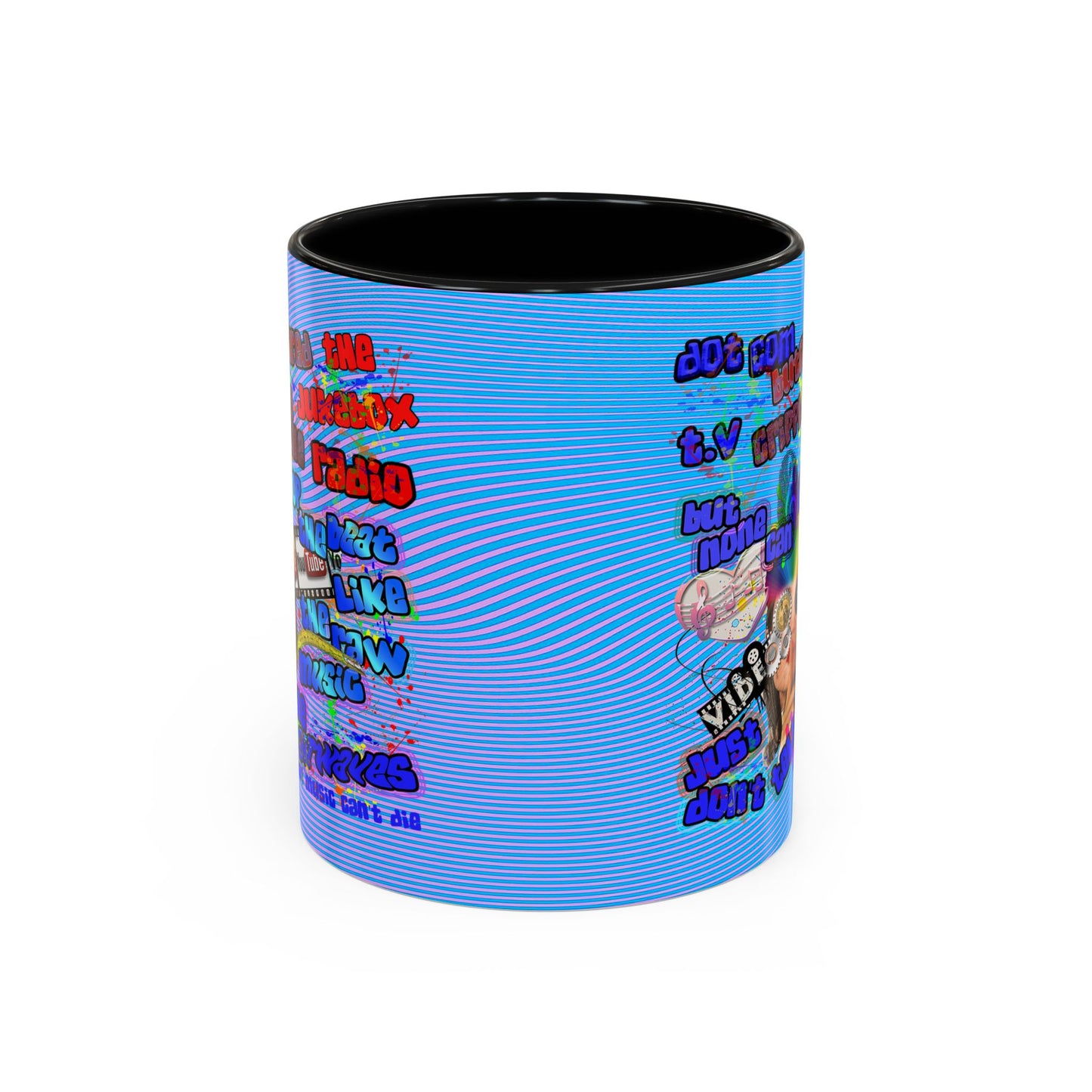 drop the beat - Accent Mug (light blue-purple wave)