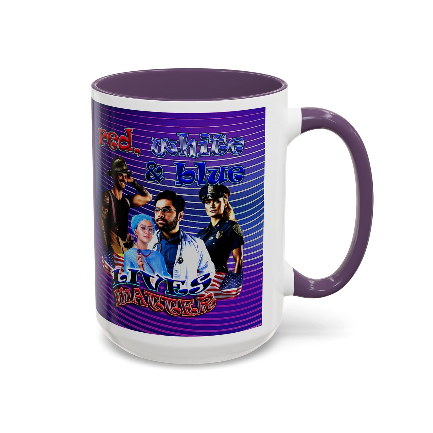 rw&b lives matter - Accent Mug (purple wave)