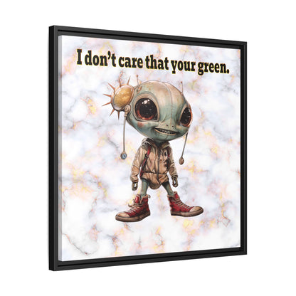 I don't care that your green - framed canvas art (white marble)
