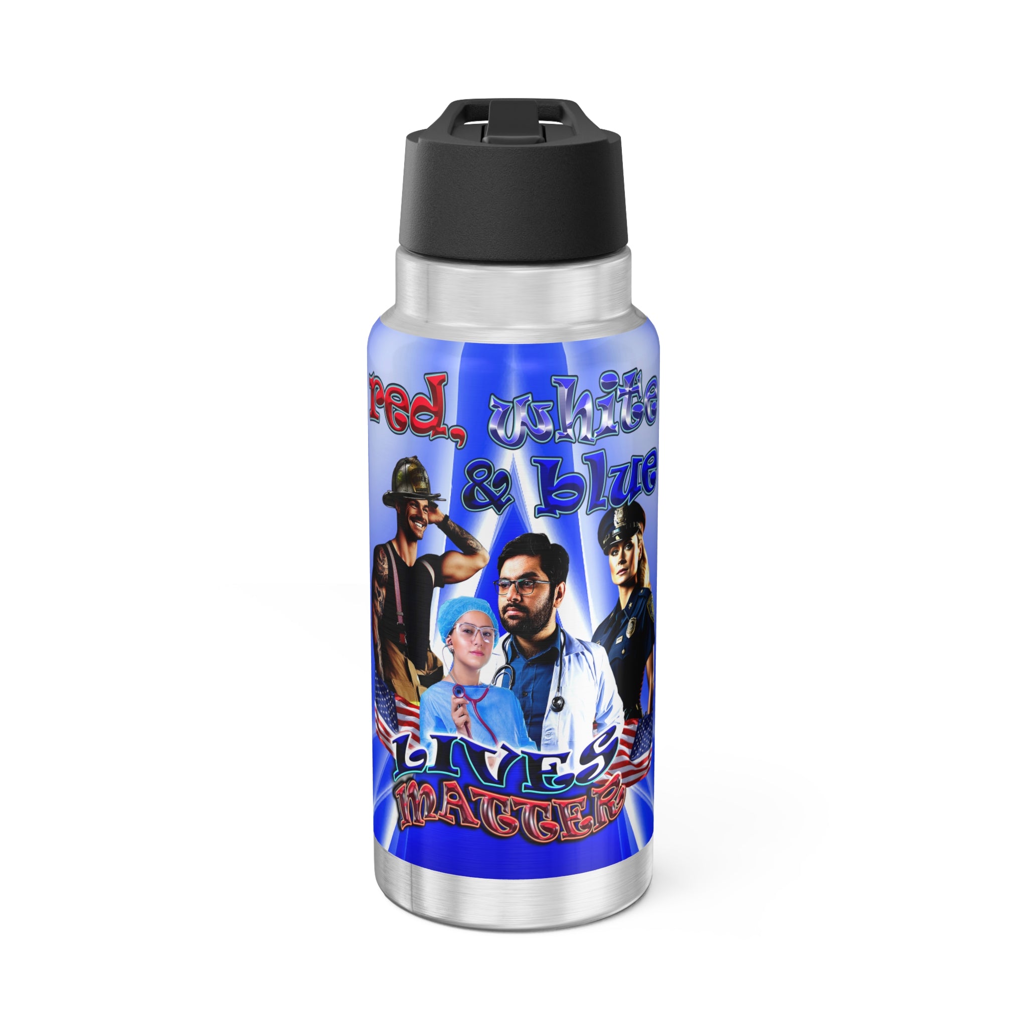 rw&b lives matter - Gator Tumbler, 32oz  (blue-white wave)
