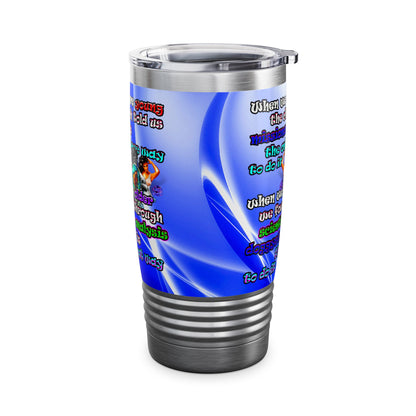 doggystyle - Ringneck Tumbler, 20oz (blue-white wave)