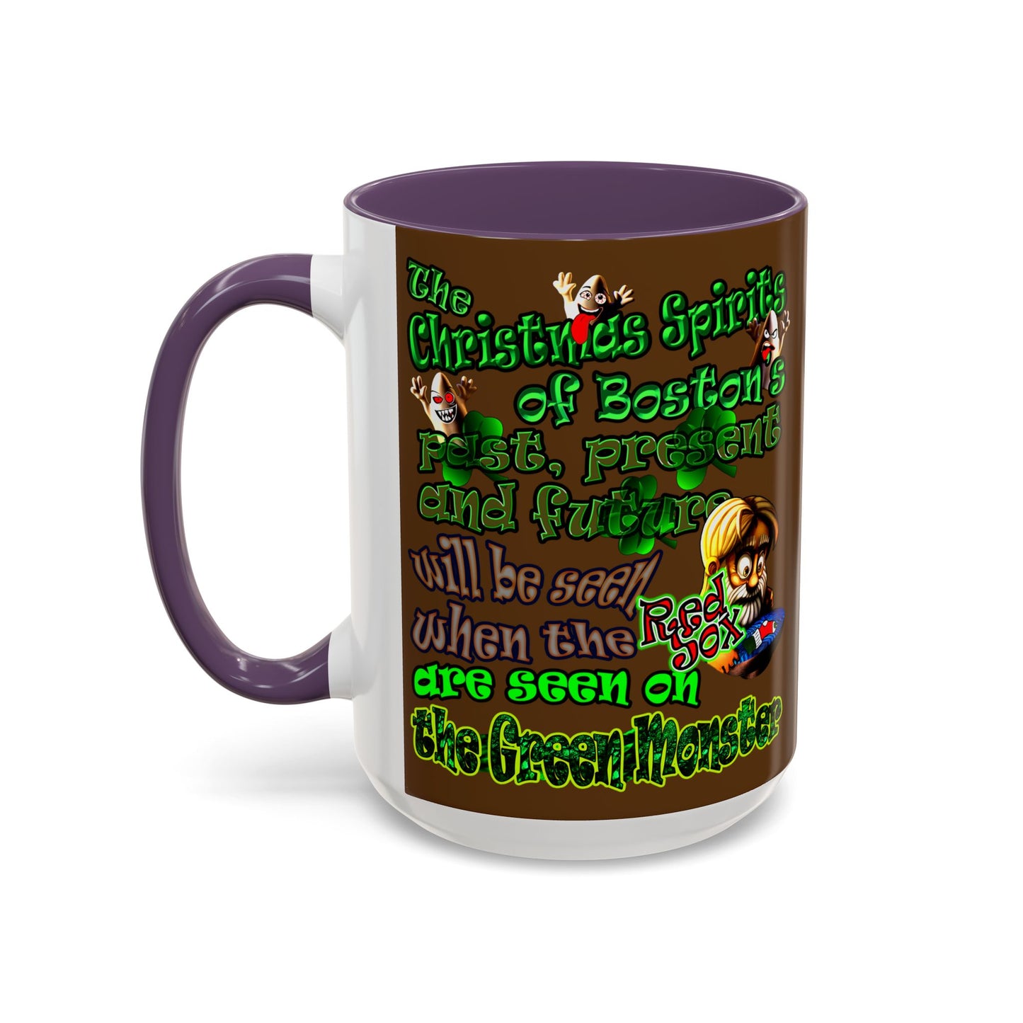 christmas spirits of boston - Accent Mug (brown)
