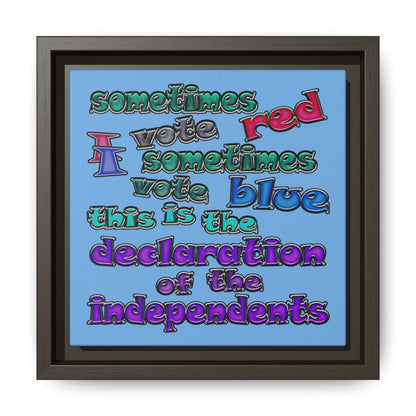 declaration of the independents - framed canvas art (light blue)