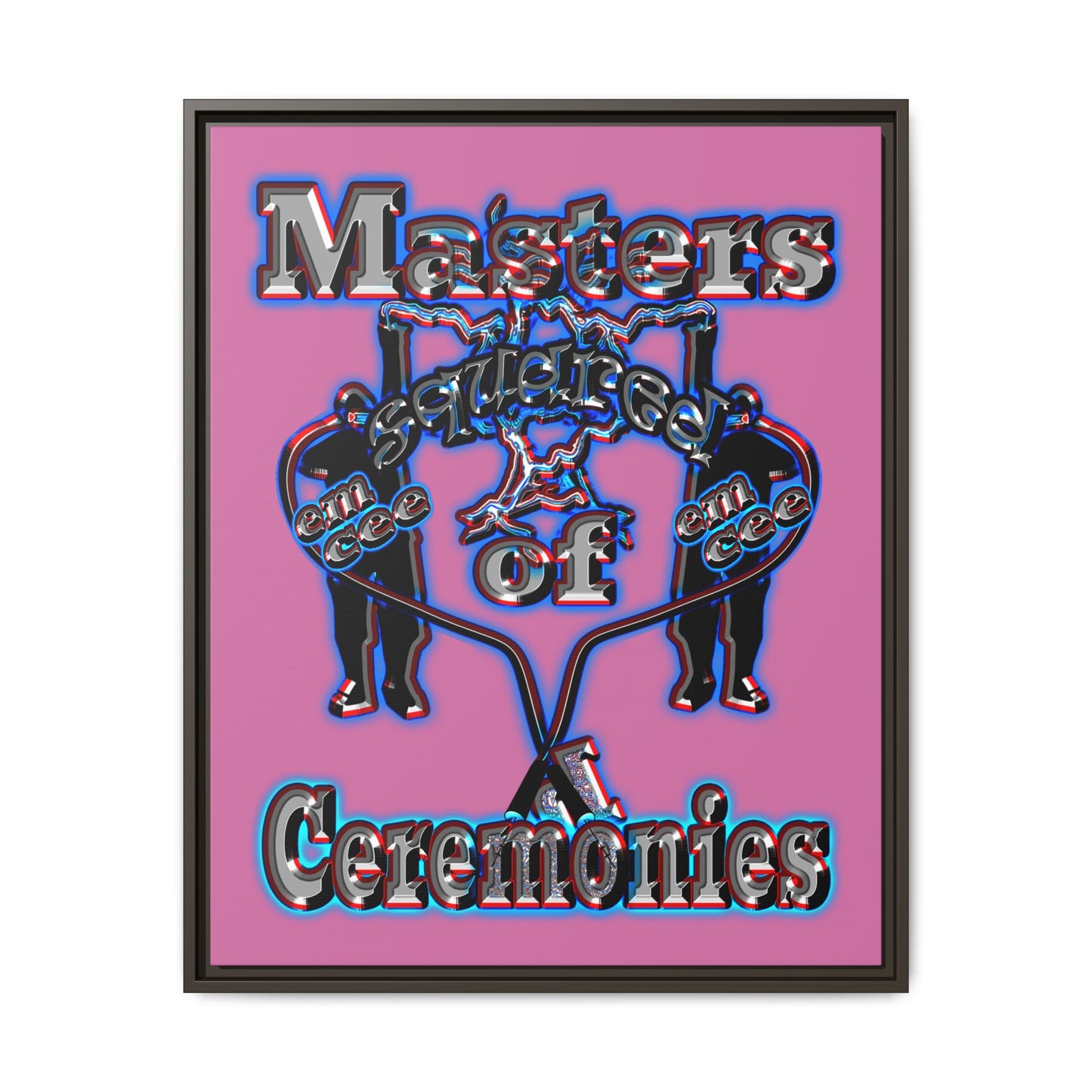 em cee squared - framed canvas art (light pink)