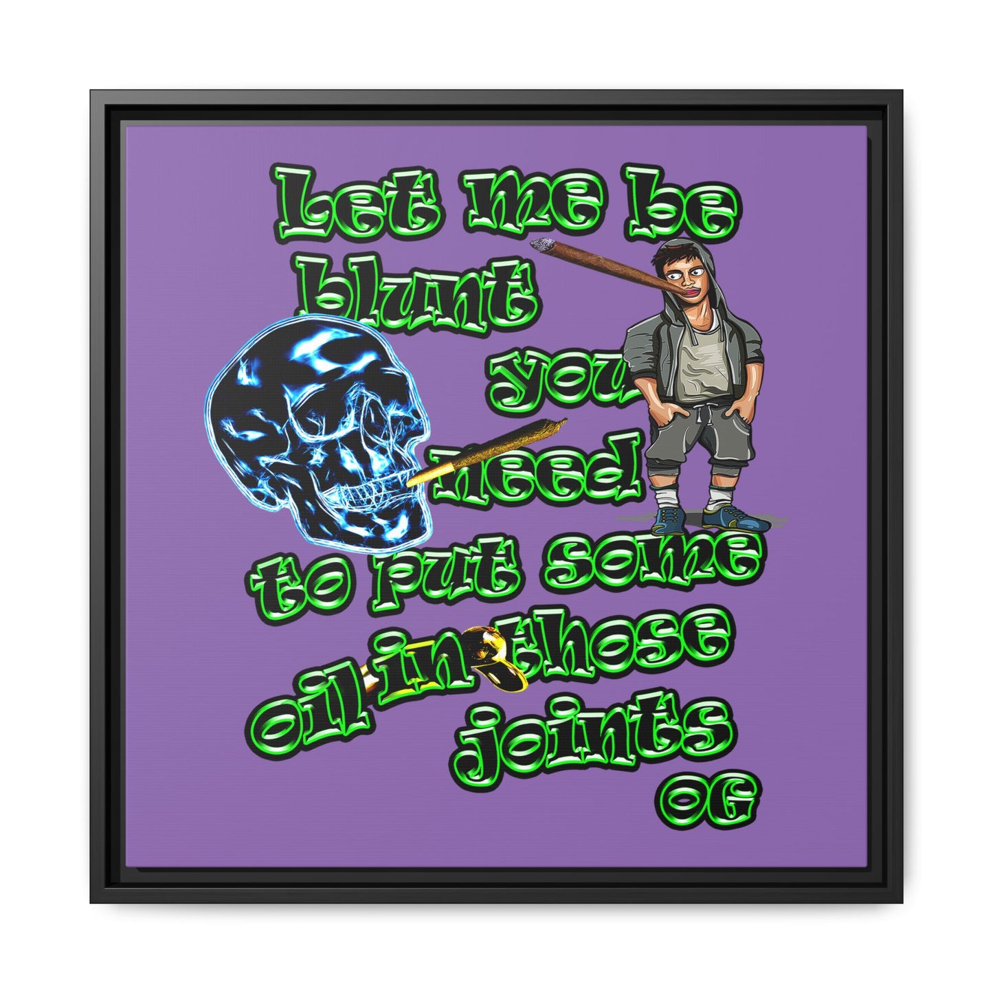 og - framed canvas art (light purple)