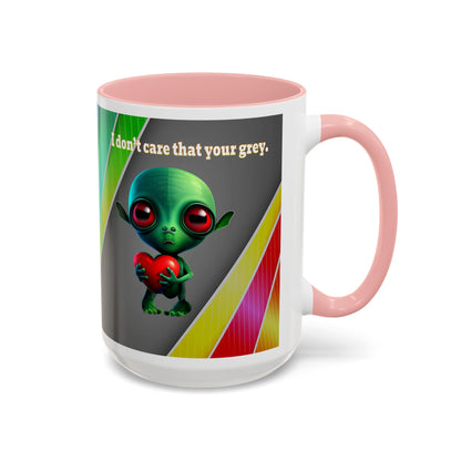 I don't care that your grey - Accent Mug (rainbow split)