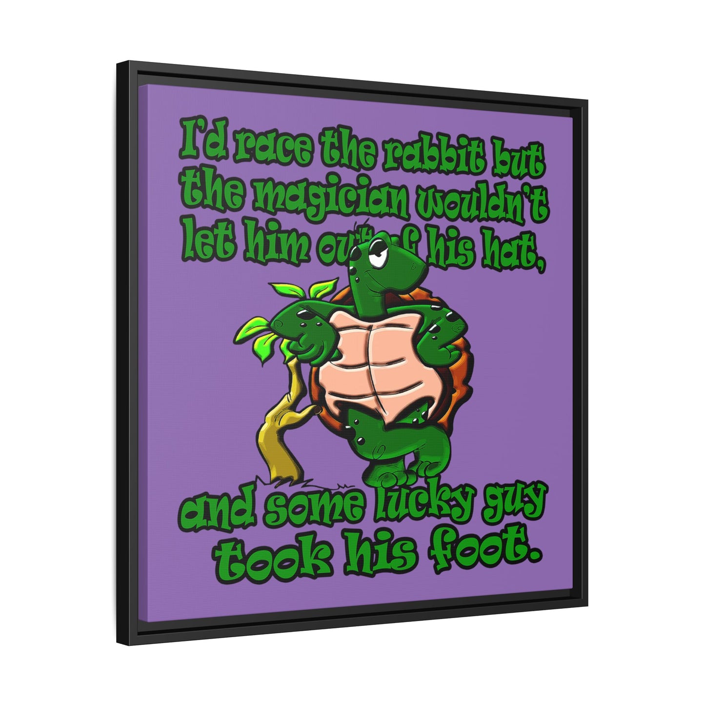 turtle race - framed canvas art (light purple)