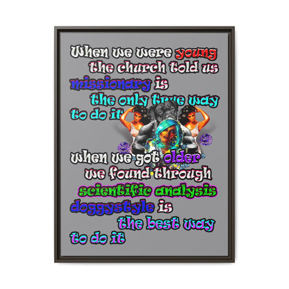 doggystyle - framed canvas art (grey)