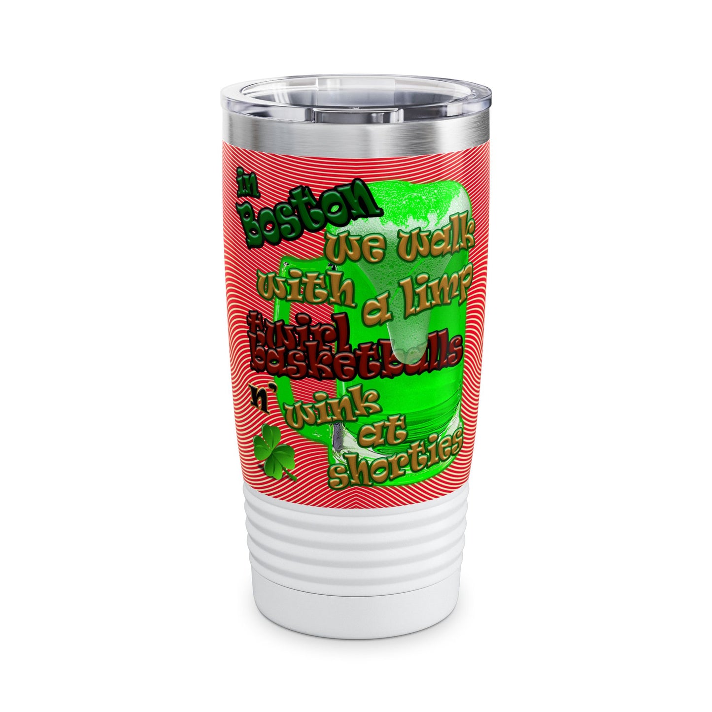 celtics logo - Ringneck Tumbler, 20oz (yellow-orange wave)