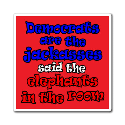donkeys and elephants - Magnets - (red)