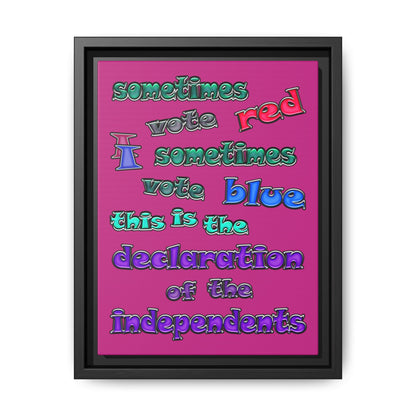 declaration of the independents - framed canvas art (pink)