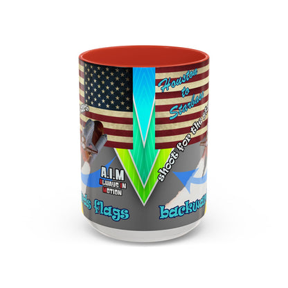 shoot for the stars - Accent Mug (rainbow split)