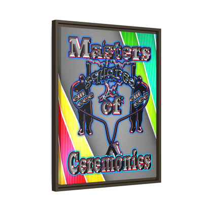 em cee squared - framed canvas art (rainbow split)