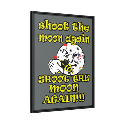 shoot the moon again - framed canvas art (dark grey)
