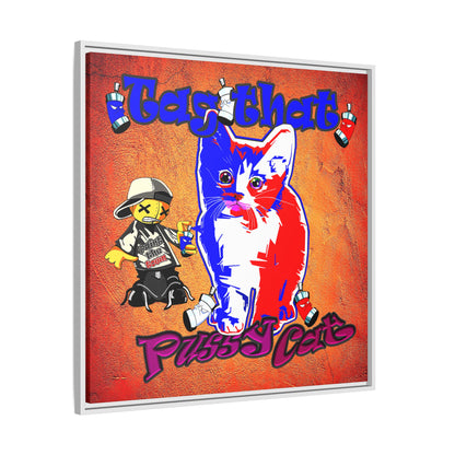 tag that - framed canvas art (burnt orange)