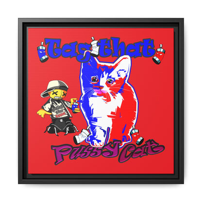 tag that - framed canvas art (red)