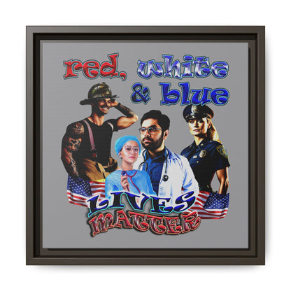 rw&b lives matter - framed canvas art (grey)
