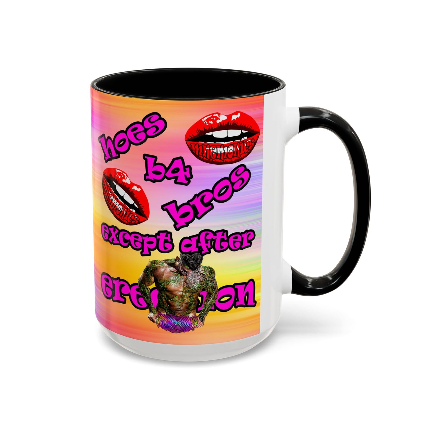 hoes b4 bros - Accent Mug (color blur)