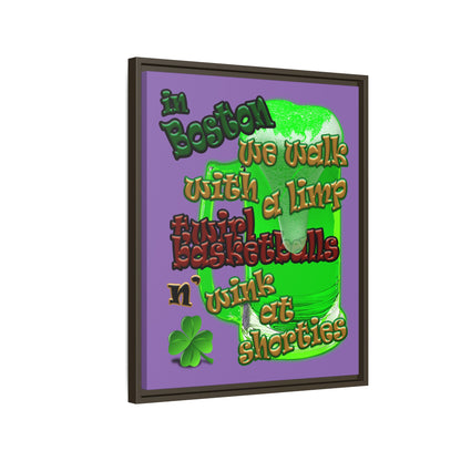 celtics logo - framed canvas art (light purple)