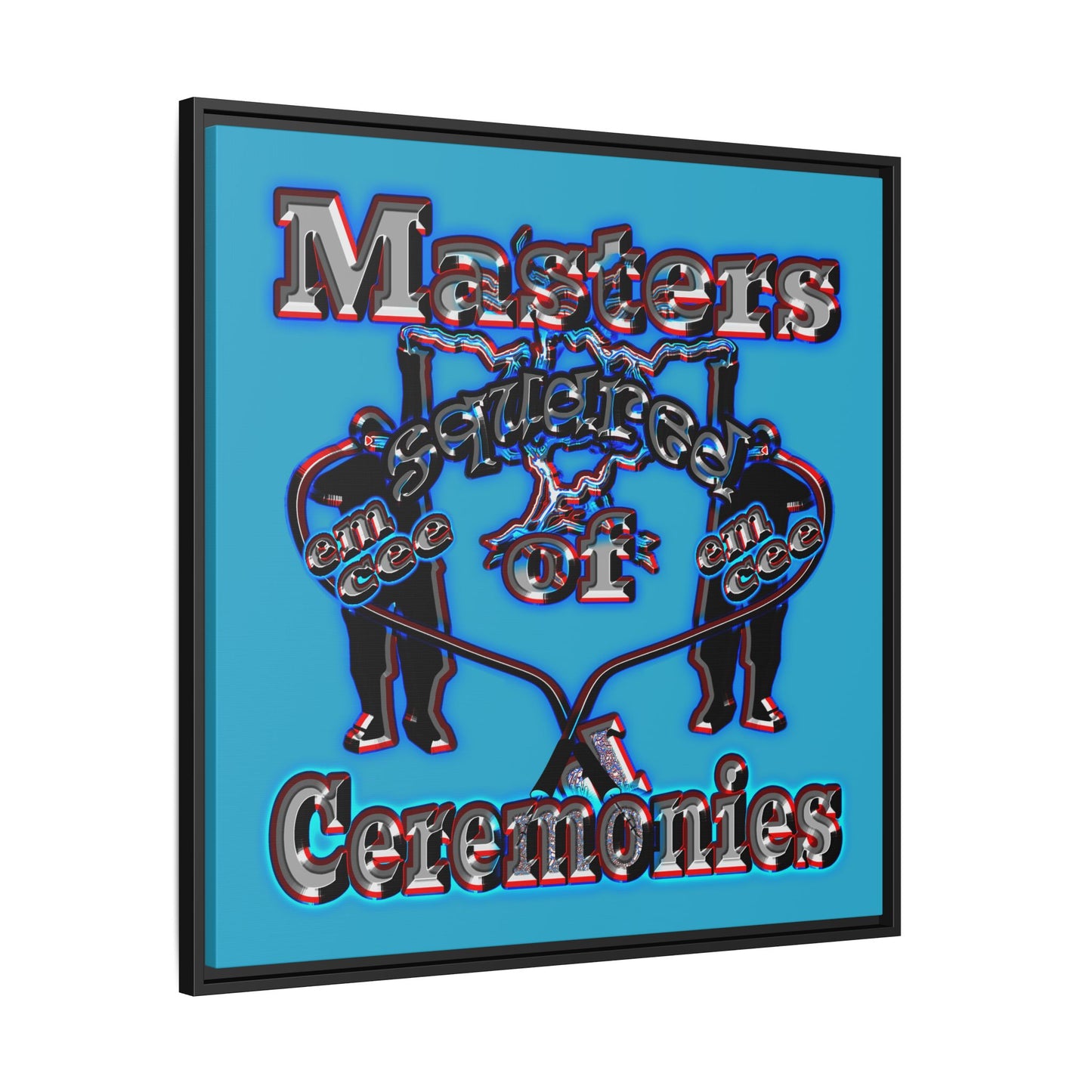 em cee squared - framed canvas art (turquoise)