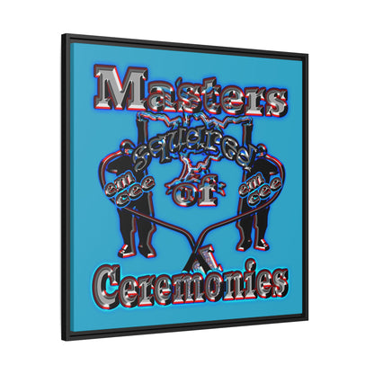 em cee squared - framed canvas art (turquoise)