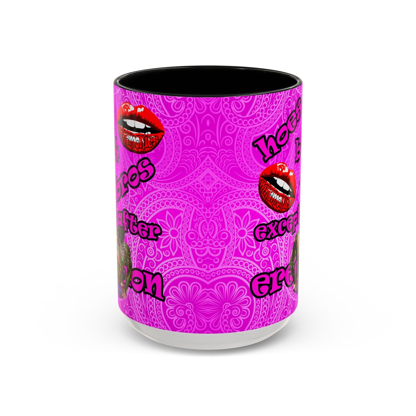 hoes b4 bros - Accent Mug (pink swirl)