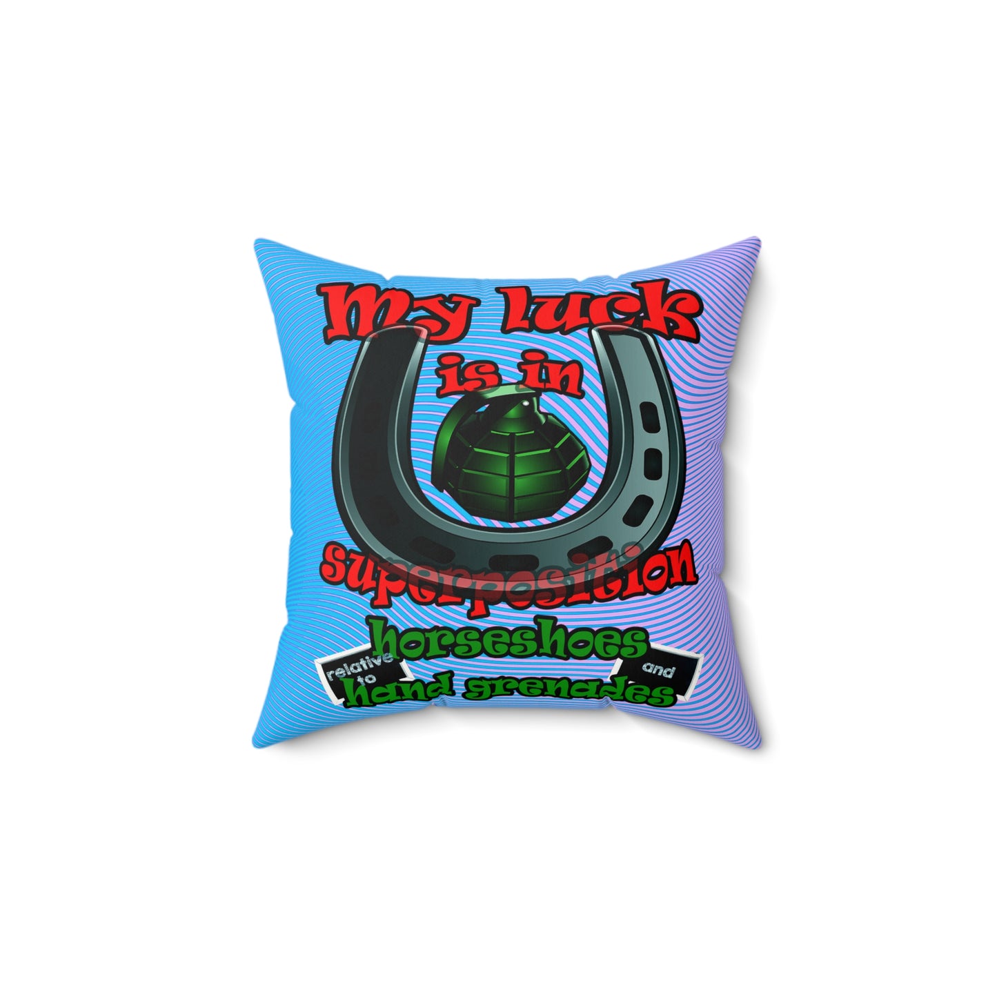 my luck - Faux Suede Square Pillow - (light blue-purple wave)