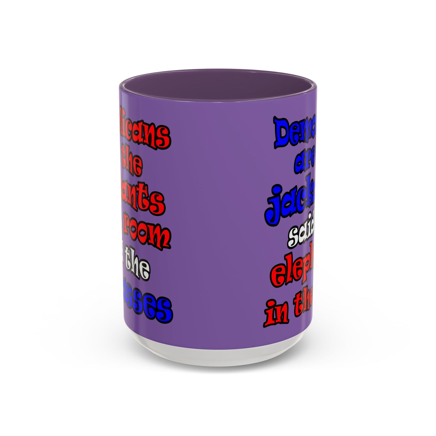 donkeys and elephants - Accent Mug (light purple)