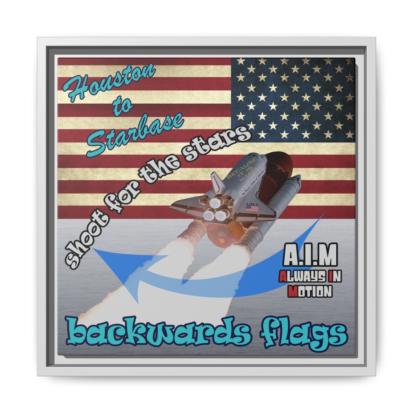 shoot for the stars - framed canvas art (brushed nickel)