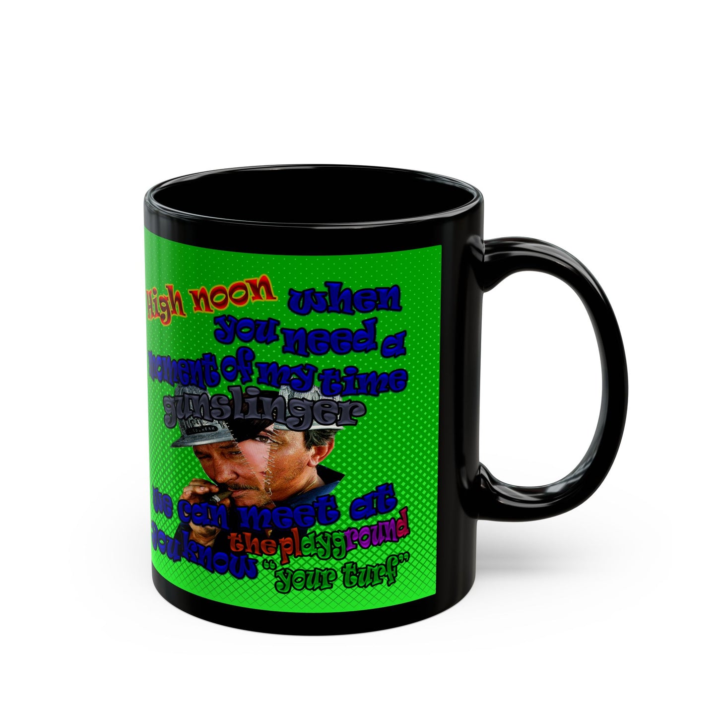 high noon - Black Mug (logo green)