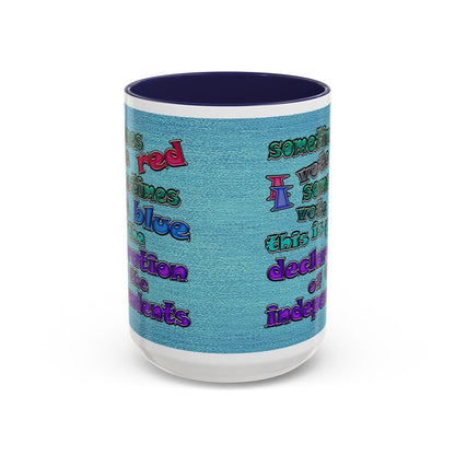 declaration of the independents - Accent Mug (faded blue)