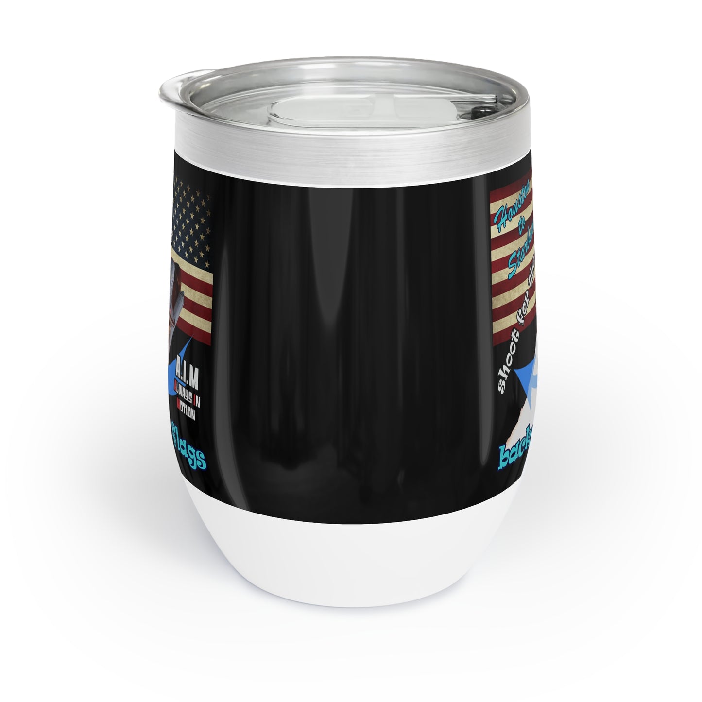 shoot for the stars - Chill Wine Tumbler (black)