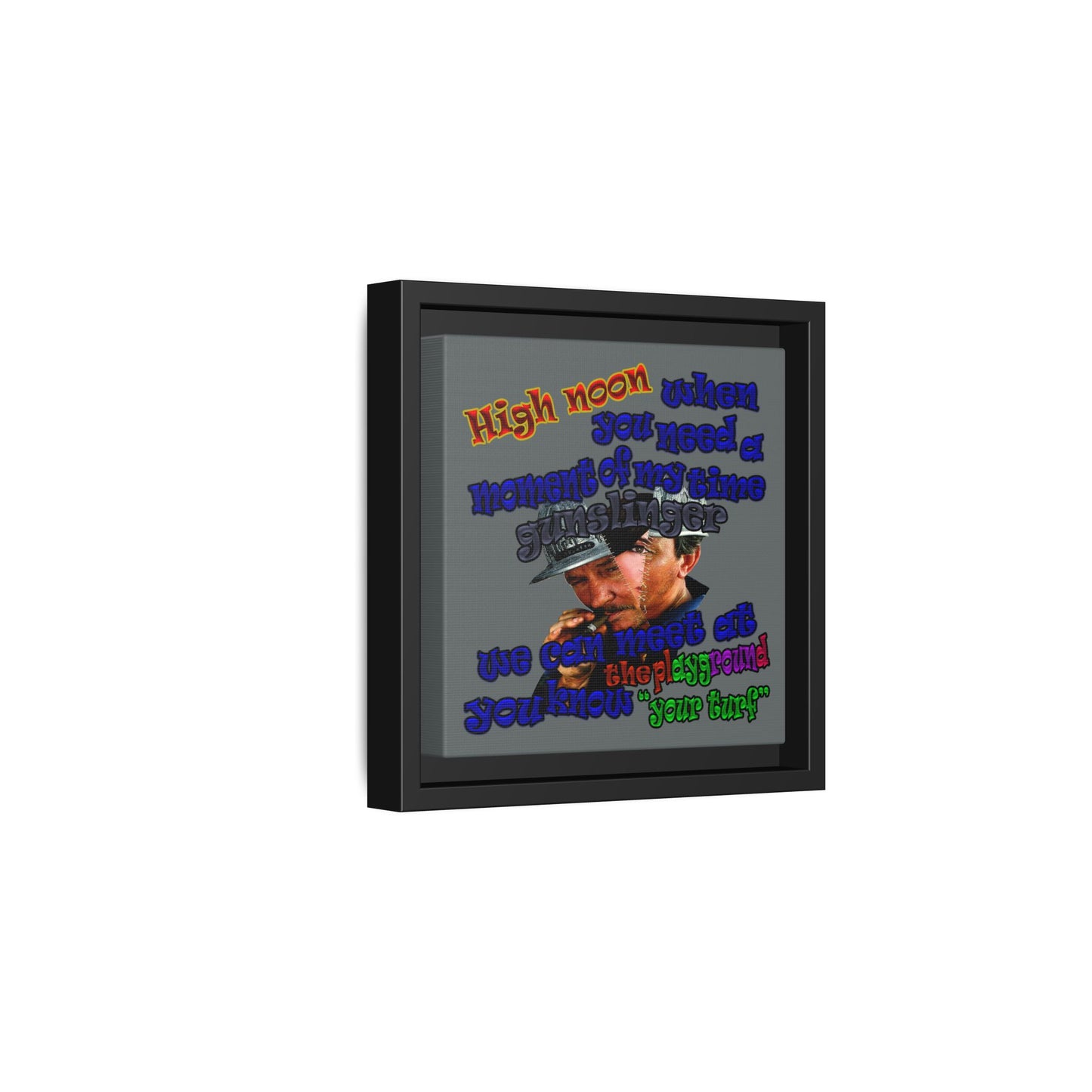 high noon - framed canvas art (dark grey)