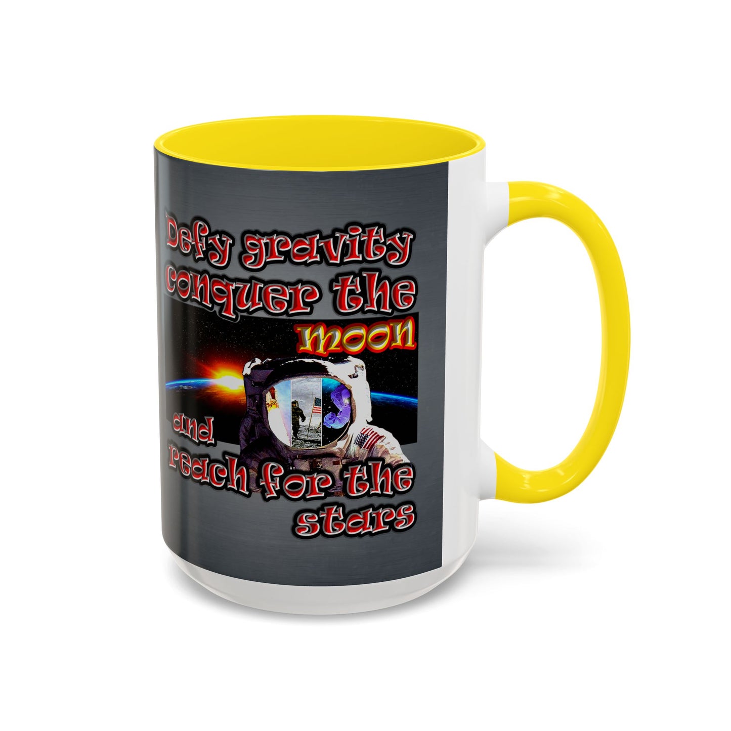 defy conquer reach - Accent Mug (grey-light grey)