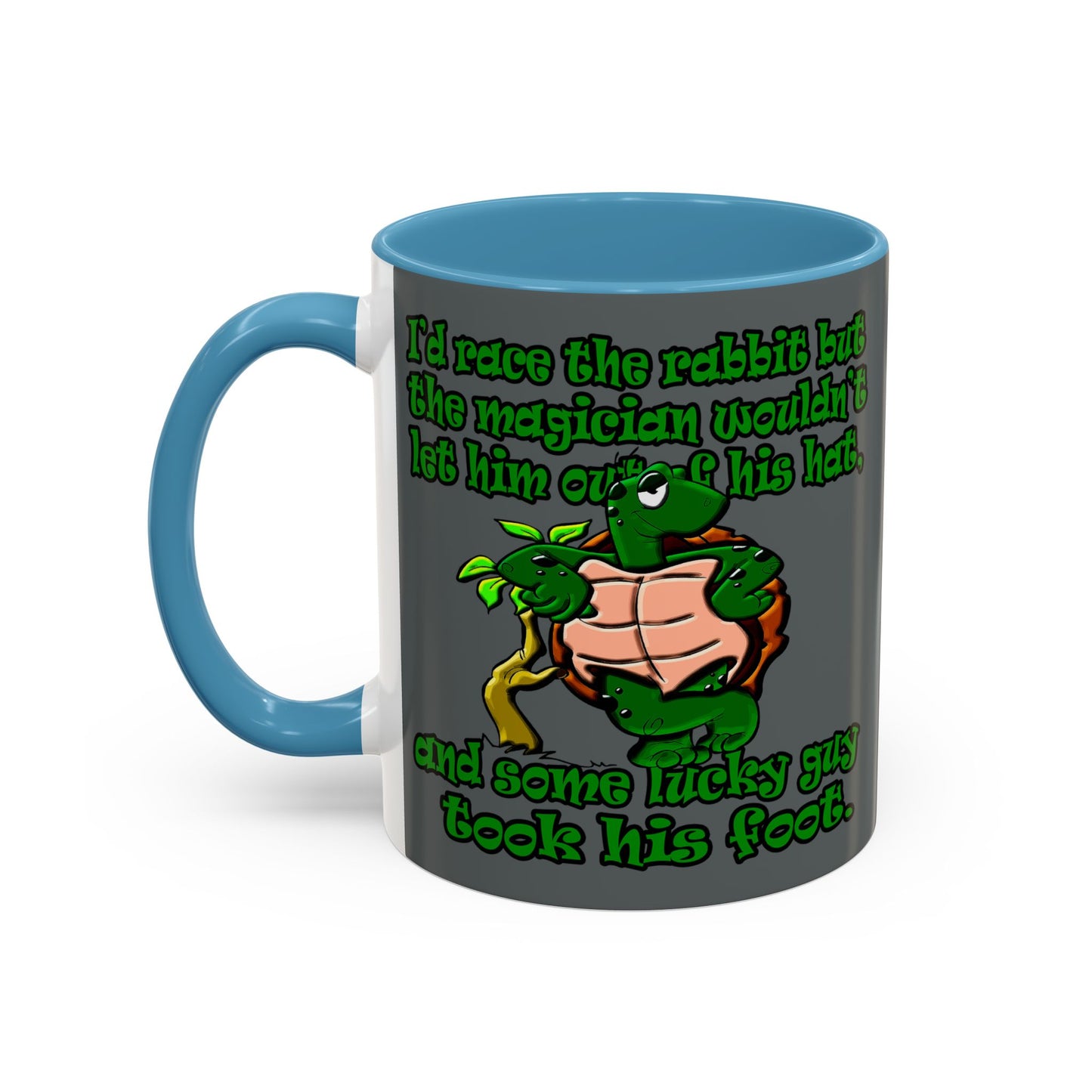 turtle race - Accent Mug (dark grey)