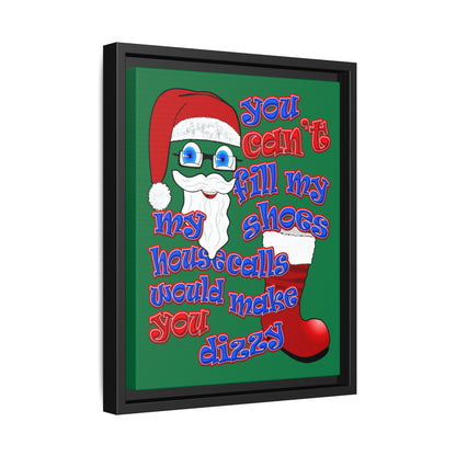 santa's shoes - framed canvas art (dark green)