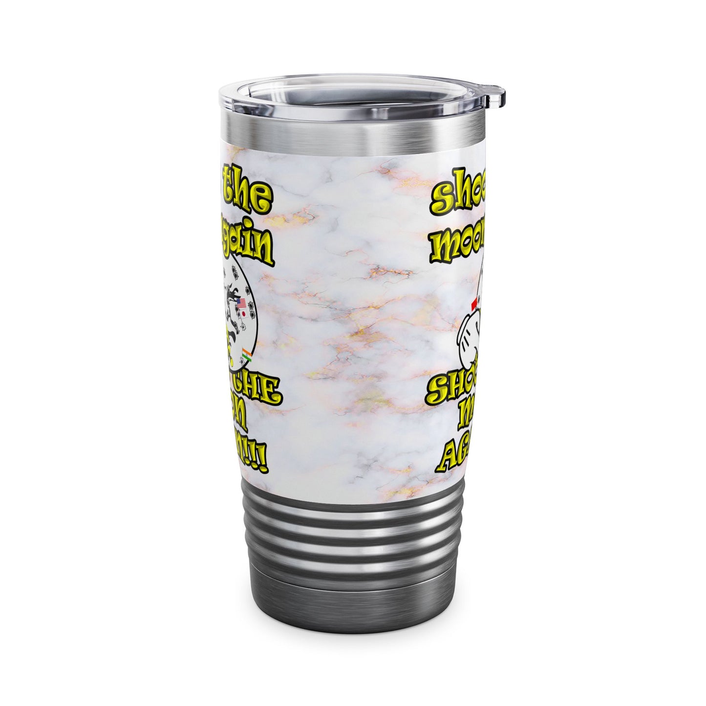 shoot the moon again - Ringneck Tumbler, 20oz (white marble)