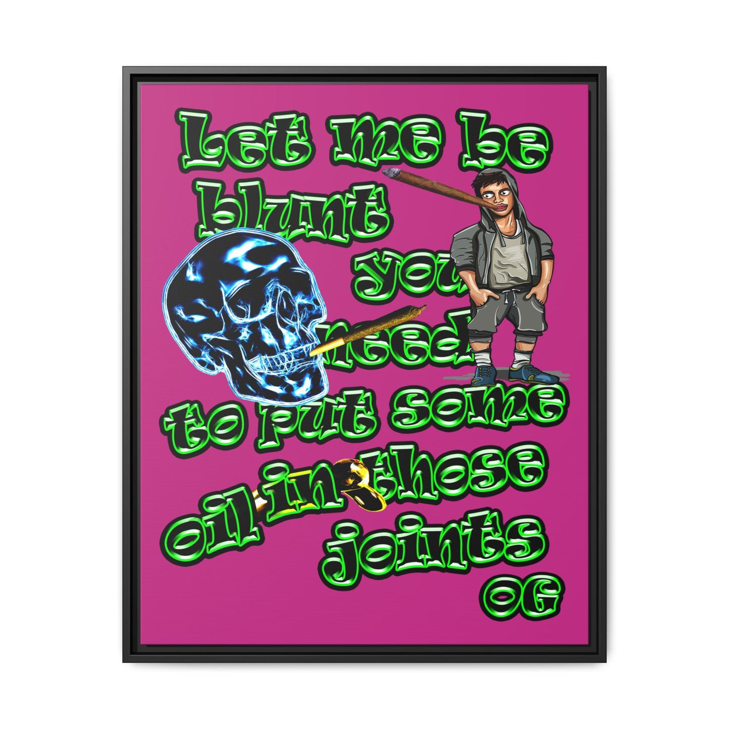 og - framed canvas art (pink)