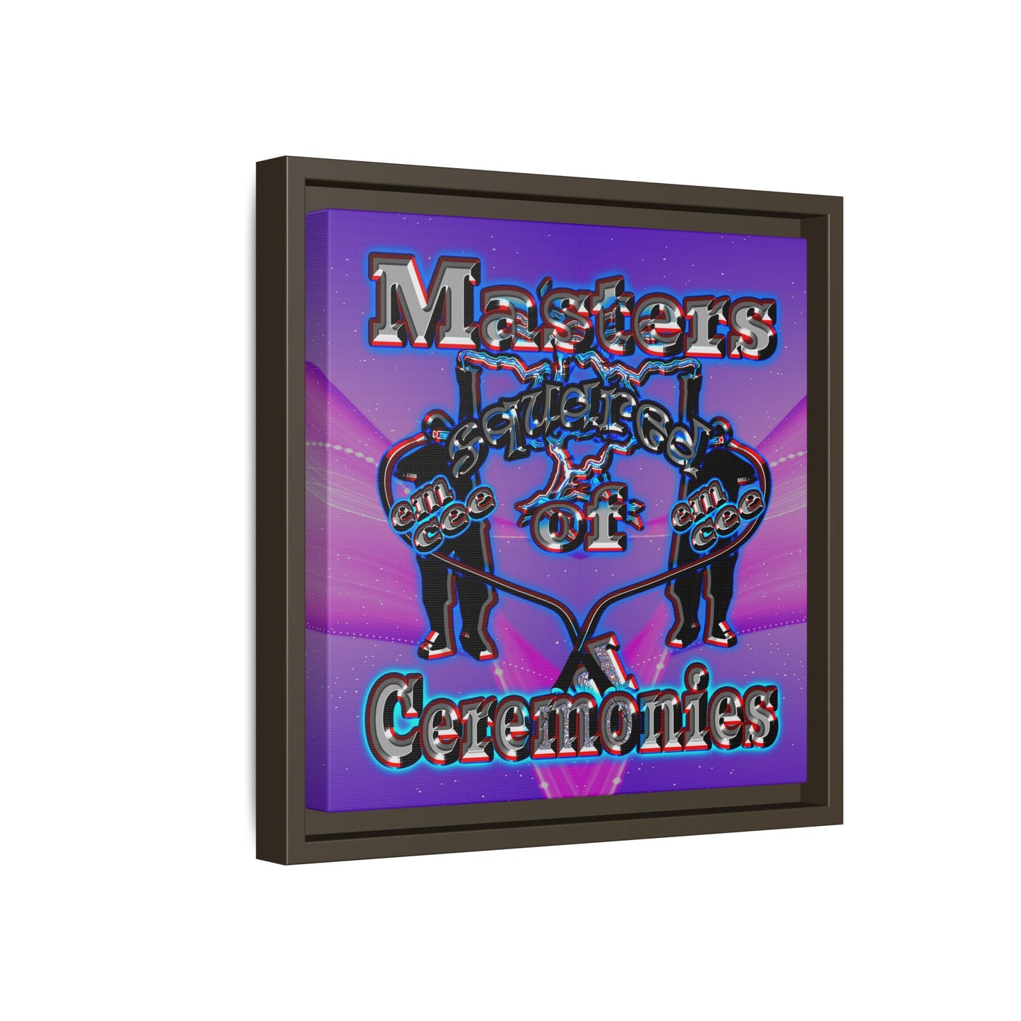 em cee squared - framed canvas art (purple-pink wave)