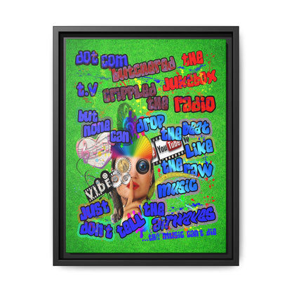 drop the beat - framed canvas art (green turf)