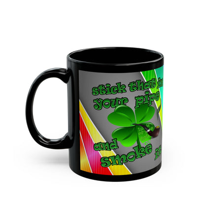 celtics logo - Black Mug (rainbow split)